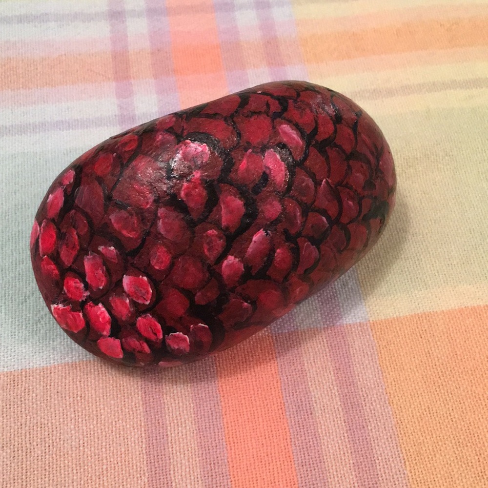 Game of Thrones dragon egg hand-painted rock